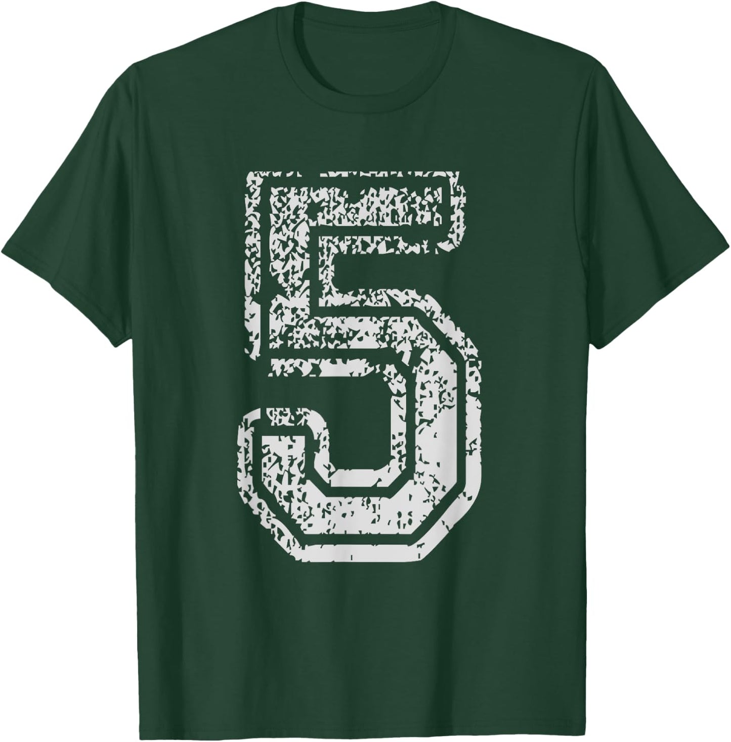 Team Jersey Uniforms Number 5 Five School Sports Birthdays T-Shirt - T-Shirt | Forest