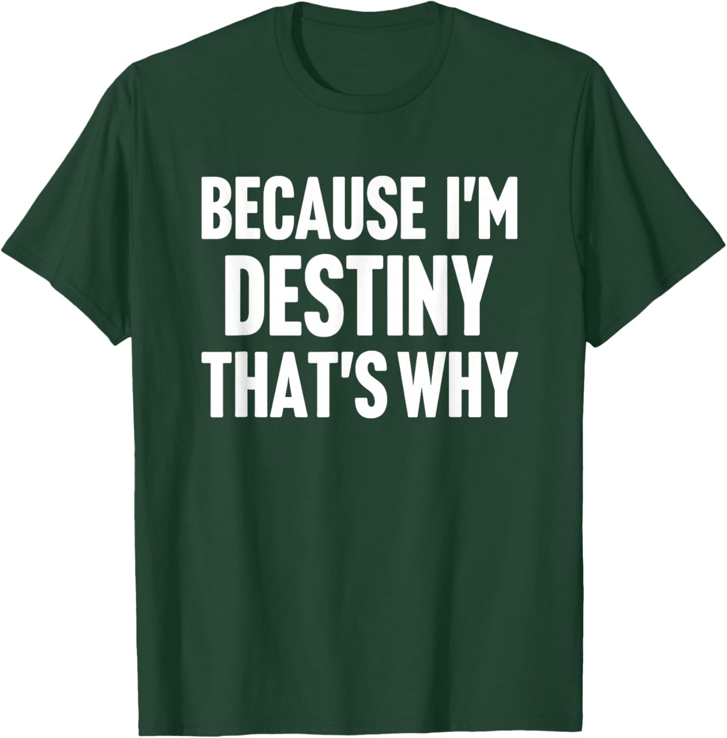 Because I'm Destiny That's Why Am Personalized Name T-Shirt - T-Shirt | Forest