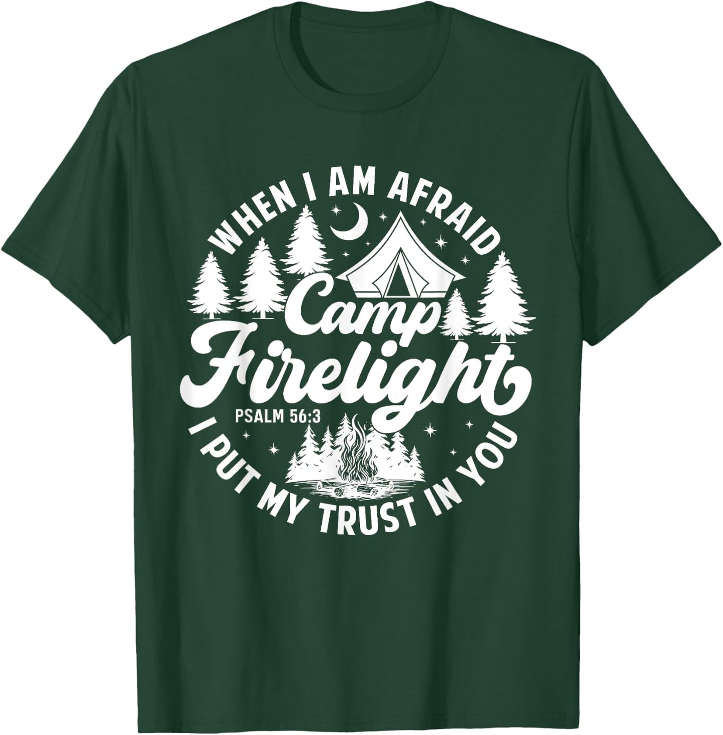 Camp Firelight Vacation Bible School Christian Summer Camp T-Shirt - T-Shirt | Forest