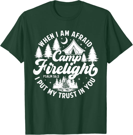 Camp Firelight Vacation Bible School Christian Summer Camp T-Shirt - T-Shirt | Forest