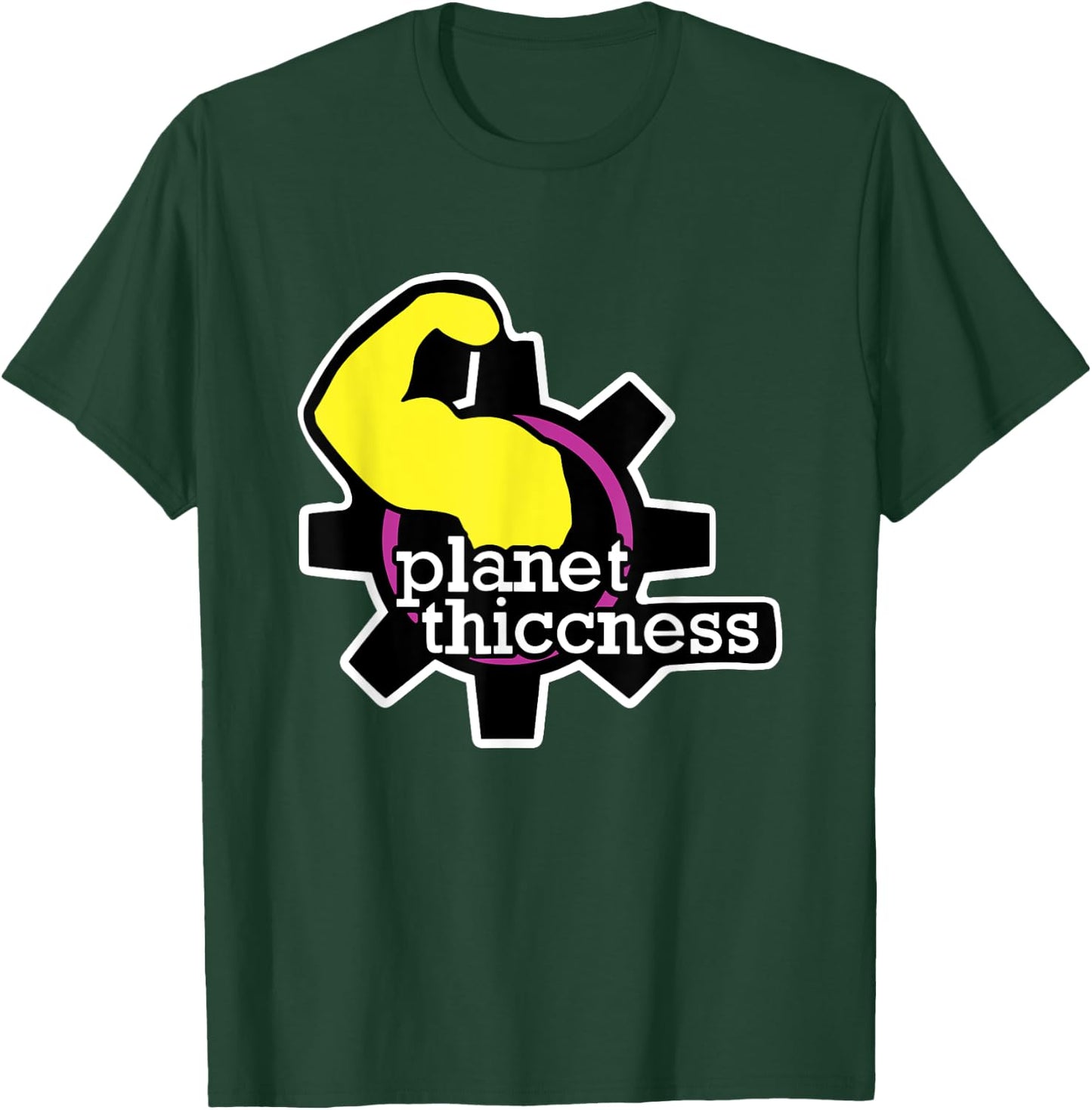 Planet Thiccness Funny Gym Thickness T-Shirt - T-Shirt | Forest