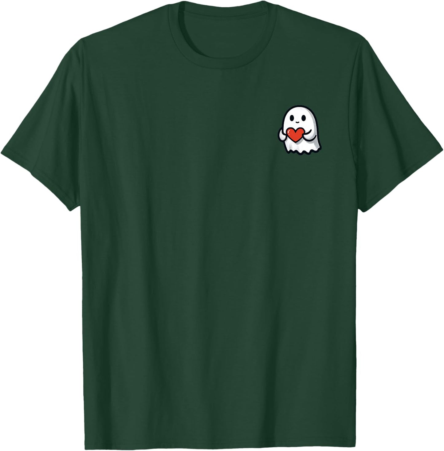 Valentines Day Ghost Heart Pocket Cute My Boo Halloween T-Shirt - T-Shirt | Forest