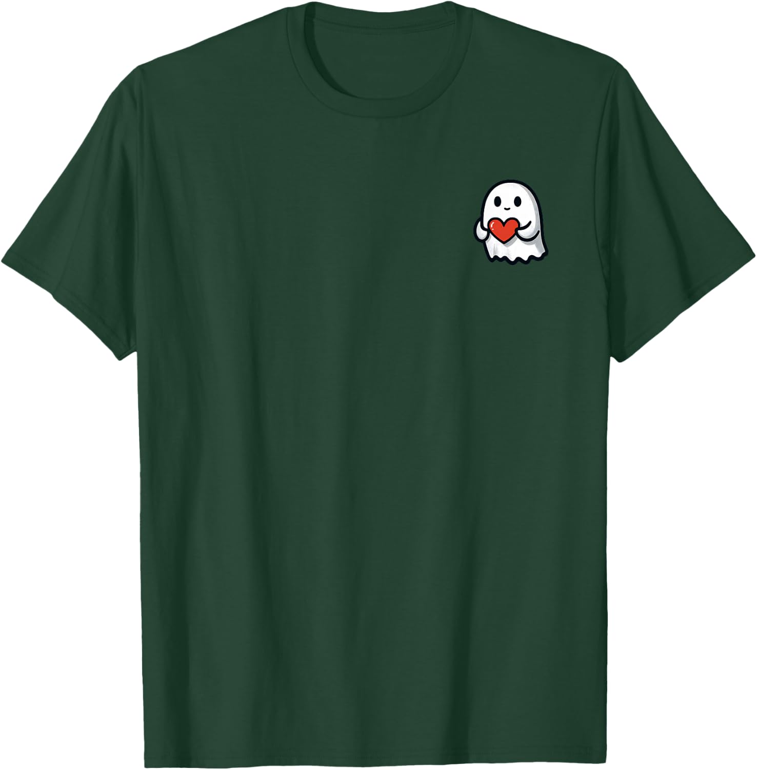Valentines Day Ghost Heart Pocket Cute My Boo Halloween T-Shirt - T-Shirt | Forest