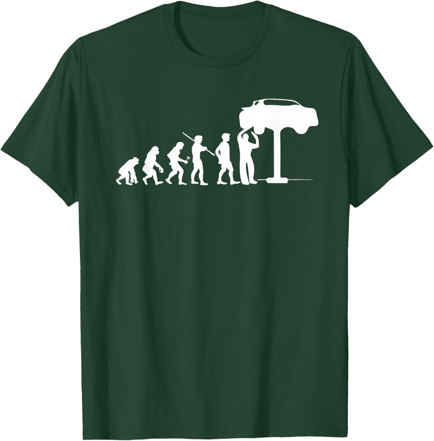 Evolution Mechanic Funny Automotive Technician Gift T-Shirt - T-Shirt | Forest