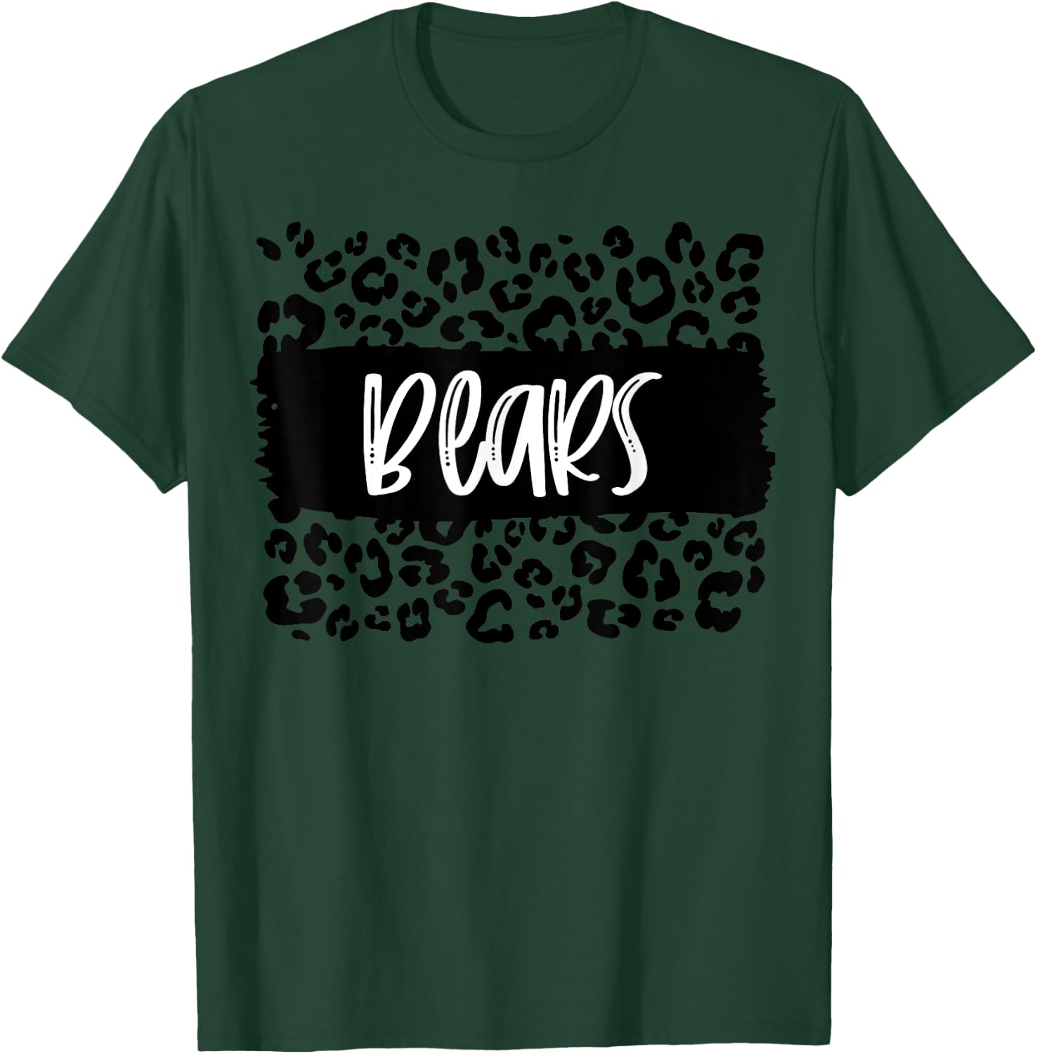 Bears Team Mascot School Spirit Game Night Leopard Print T-Shirt - T-Shirt | Forest