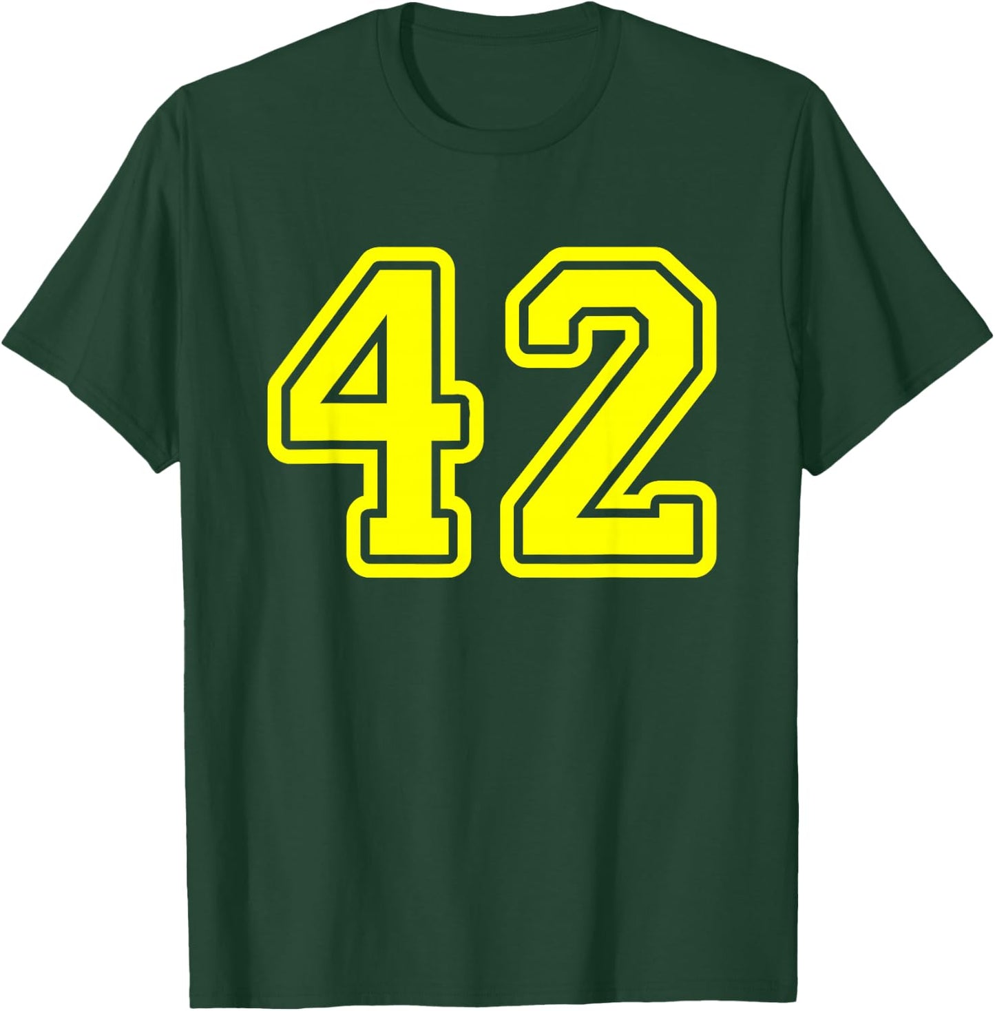 Yellow Sport Team Number #42 T-Shirt - T-Shirt | Forest