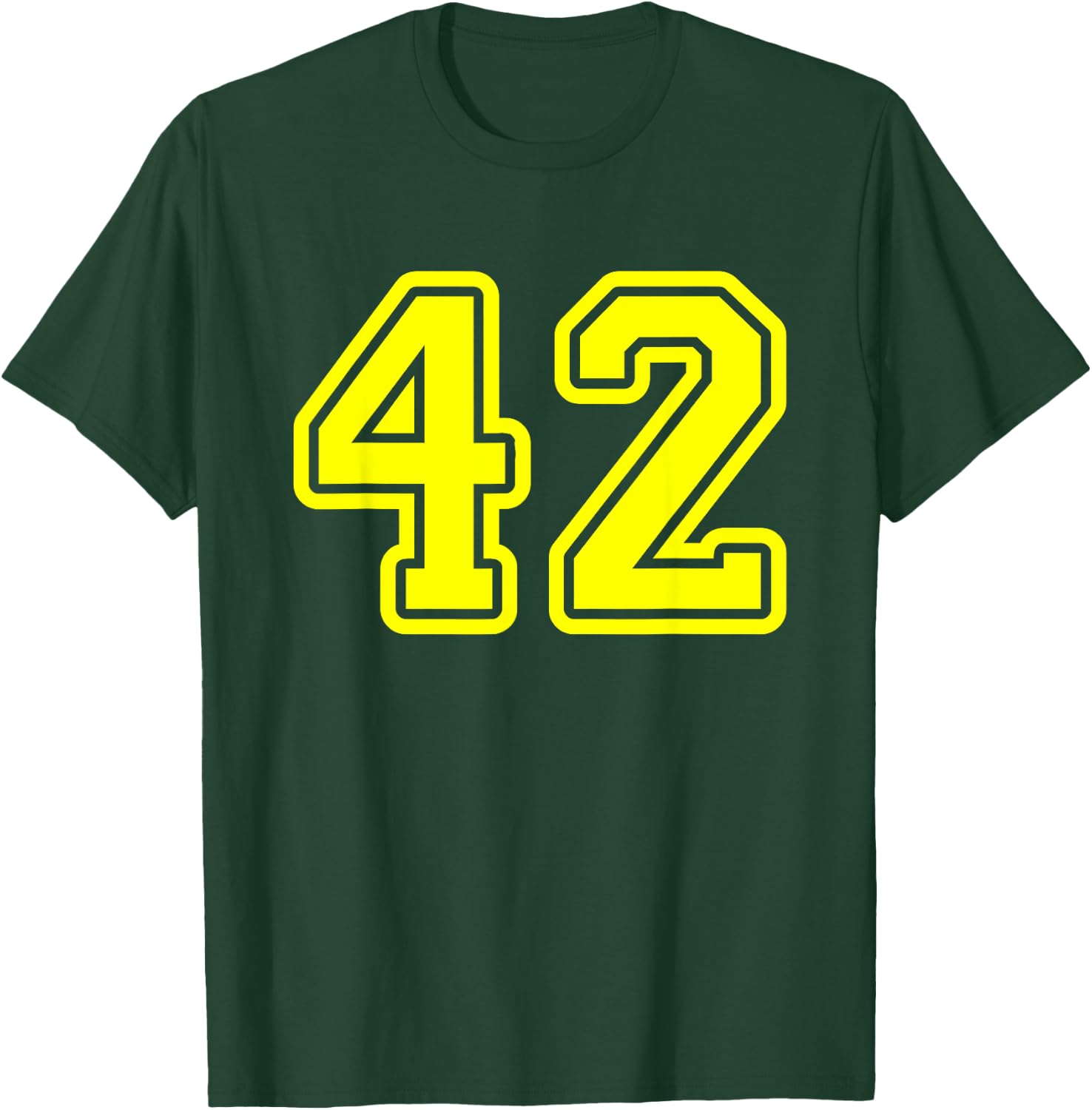 Yellow Sport Team Number #42 T-Shirt - T-Shirt | Forest