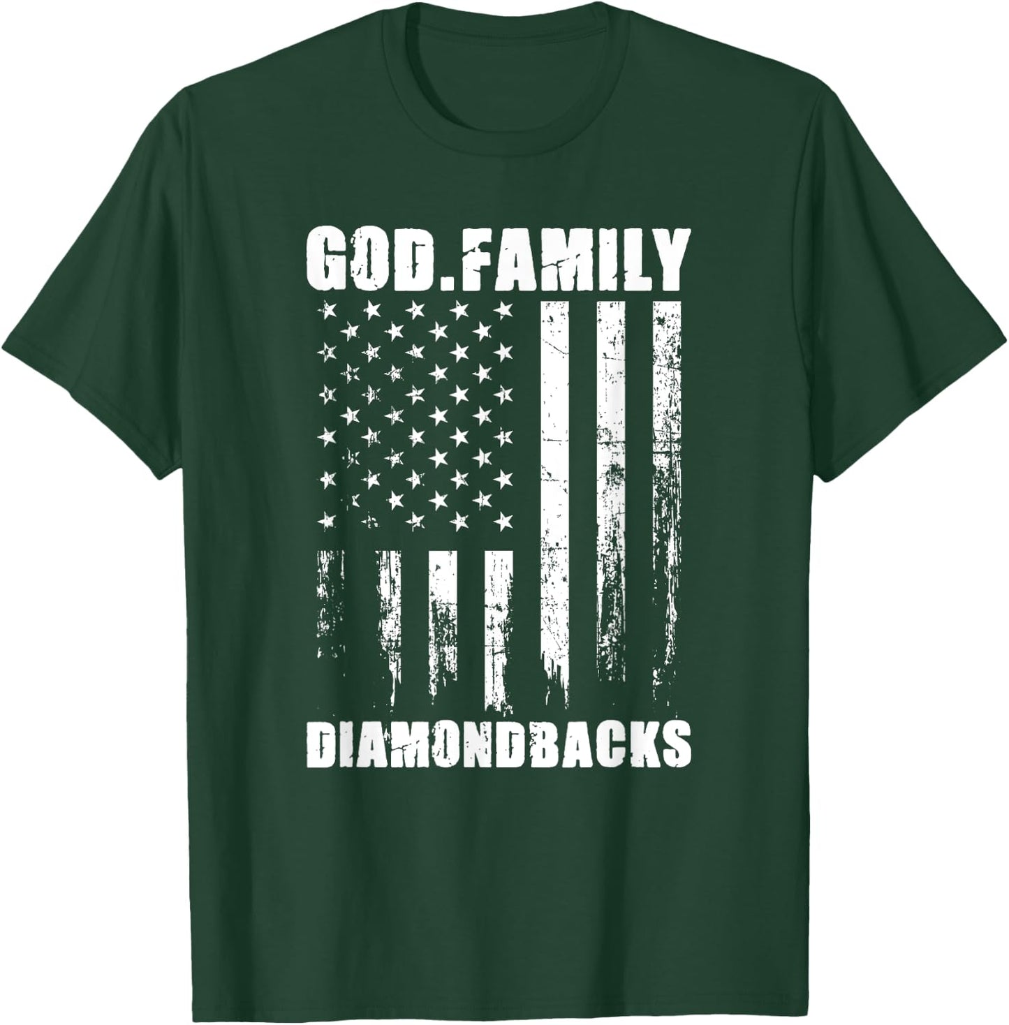 God. Family. Diamondbacks. Vintage USA Flag Kids Men T-Shirt - T-Shirt | Forest