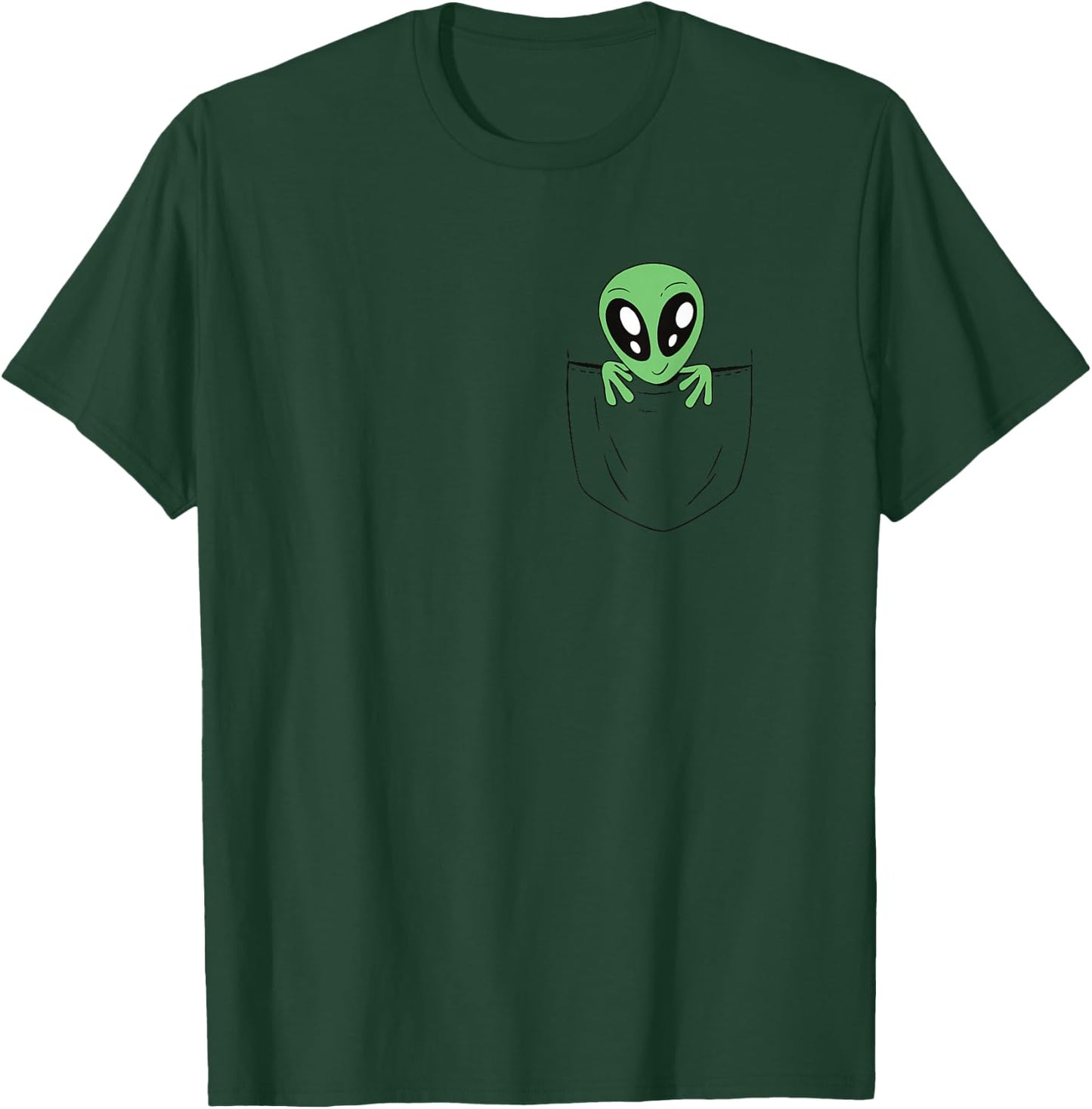 Green Alien in a Bag, Fun Sci-Fi Graphics T-Shirt - T-Shirt | Forest