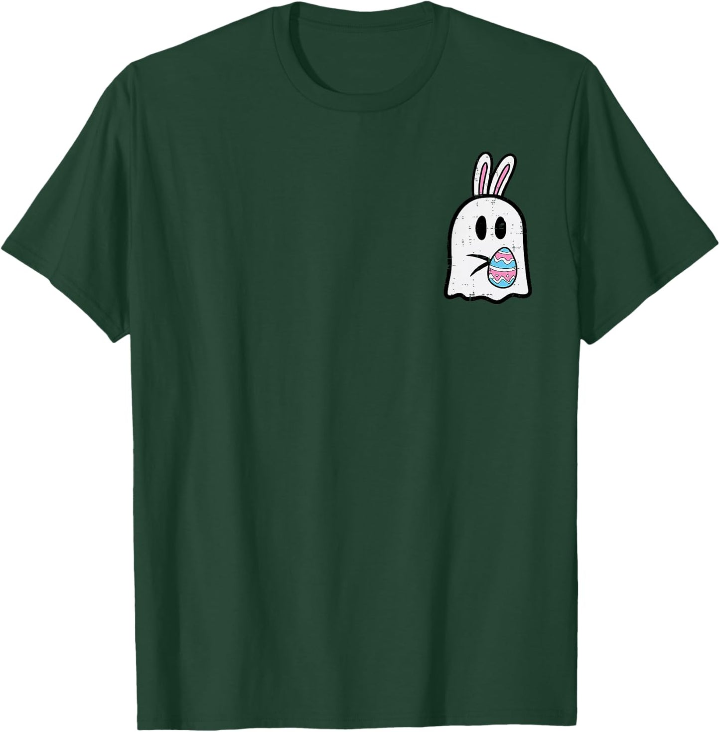 Easter Ghost Bunny Egg Pocket Funny Rabbit Women Kids Men T-Shirt - T-Shirt | Forest