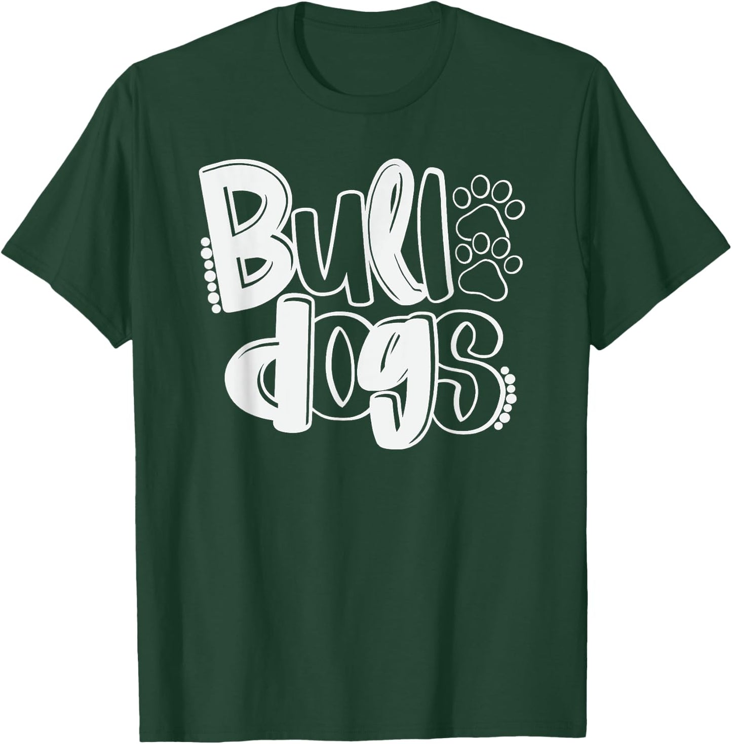 Funny Bulldog School Spirit Team Go Dawgs Back To School T-Shirt - T-Shirt | Forest