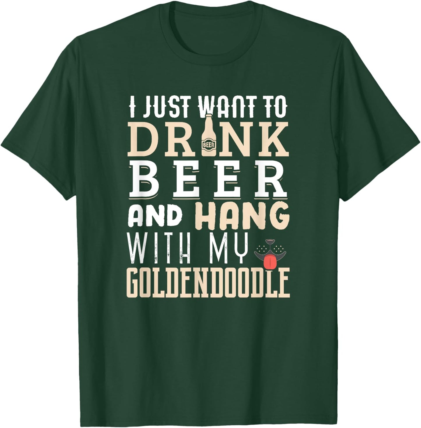 Goldendoodle Dad Shirt Funny Father's Day Doodle Dog Beer Women T-Shirt - T-Shirt | Forest