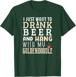 Goldendoodle Dad Shirt Funny Father's Day Doodle Dog Beer Women T-Shirt - T-Shirt | Forest