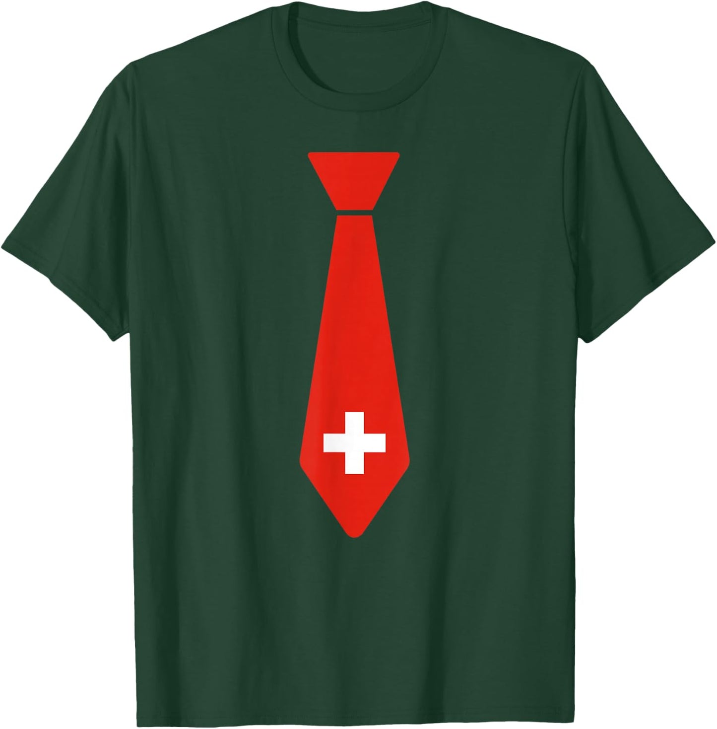 Switzerland Flag Tie Cute Necktie Funny Swiss Boys Toddlers T-Shirt - T-Shirt | Forest