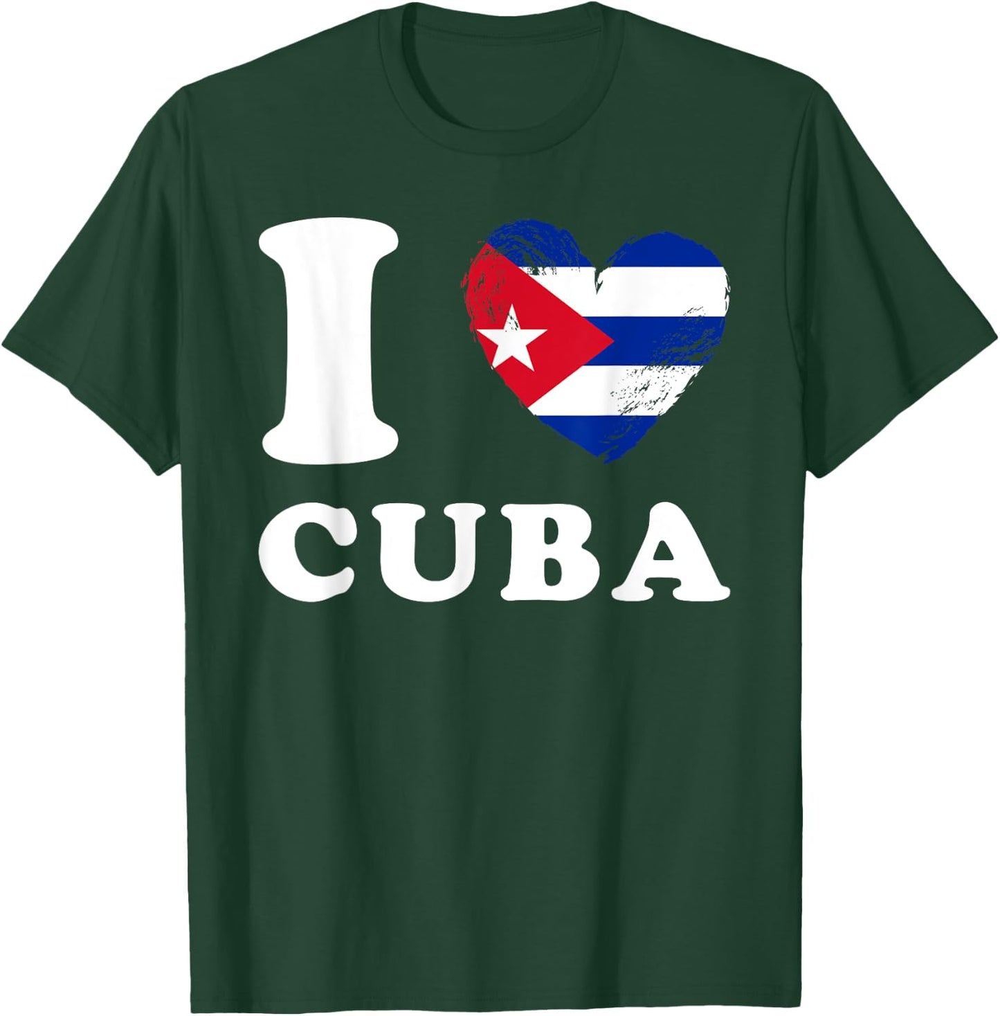 I Love Cuba - Heart Flag Cuba T-Shirt - T-Shirt | Forest