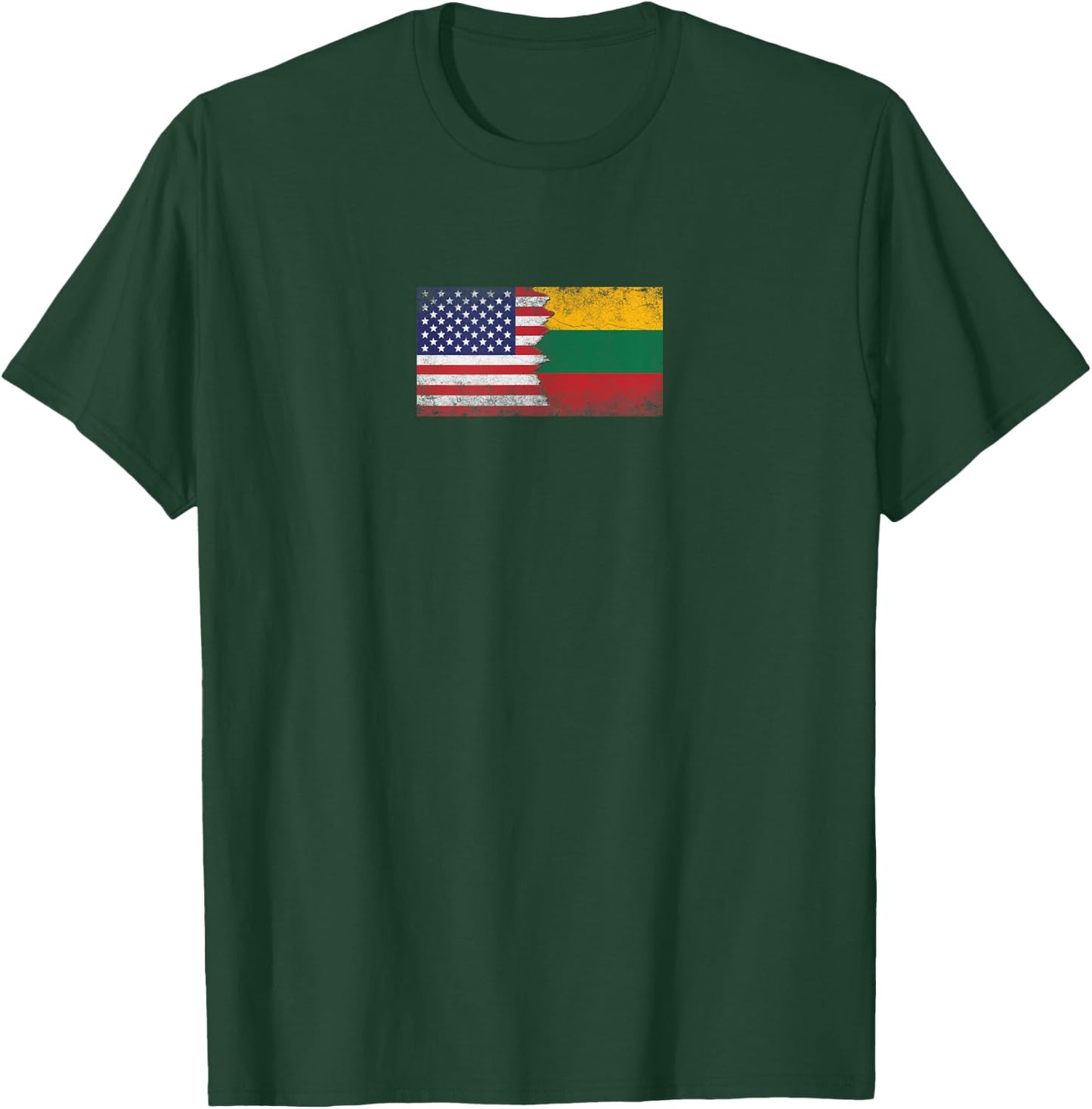 USA Lithuania Flags - United States of America, Lithuanian T-Shirt - T-Shirt | Forest
