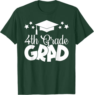 4th Grade Grad 2024 Gifts Boys Girls Graduation Cap, Gown T-Shirt - T-Shirt | Forest