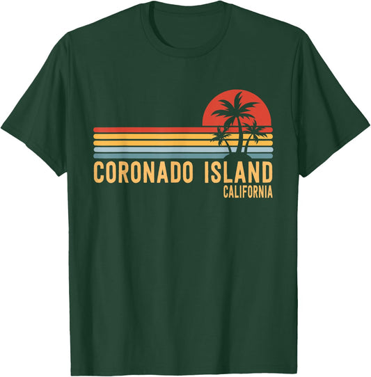Vintage Coronado Island California Palm Trees CA Retro T-Shirt - T-Shirt | Forest