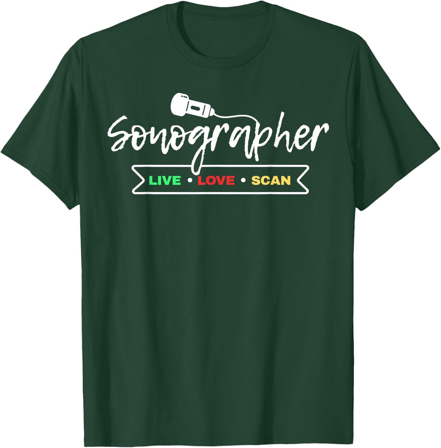 Retro Sonographer Ultrasound Sonography Technician T-Shirt - T-Shirt | Forest