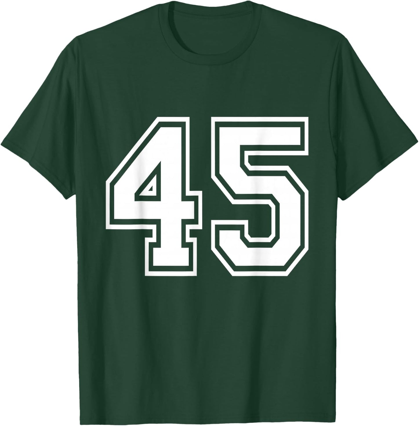 Number 45 Varsity Sports Team Jersey 45th Birthday 45 Years T-Shirt - T-Shirt | Forest