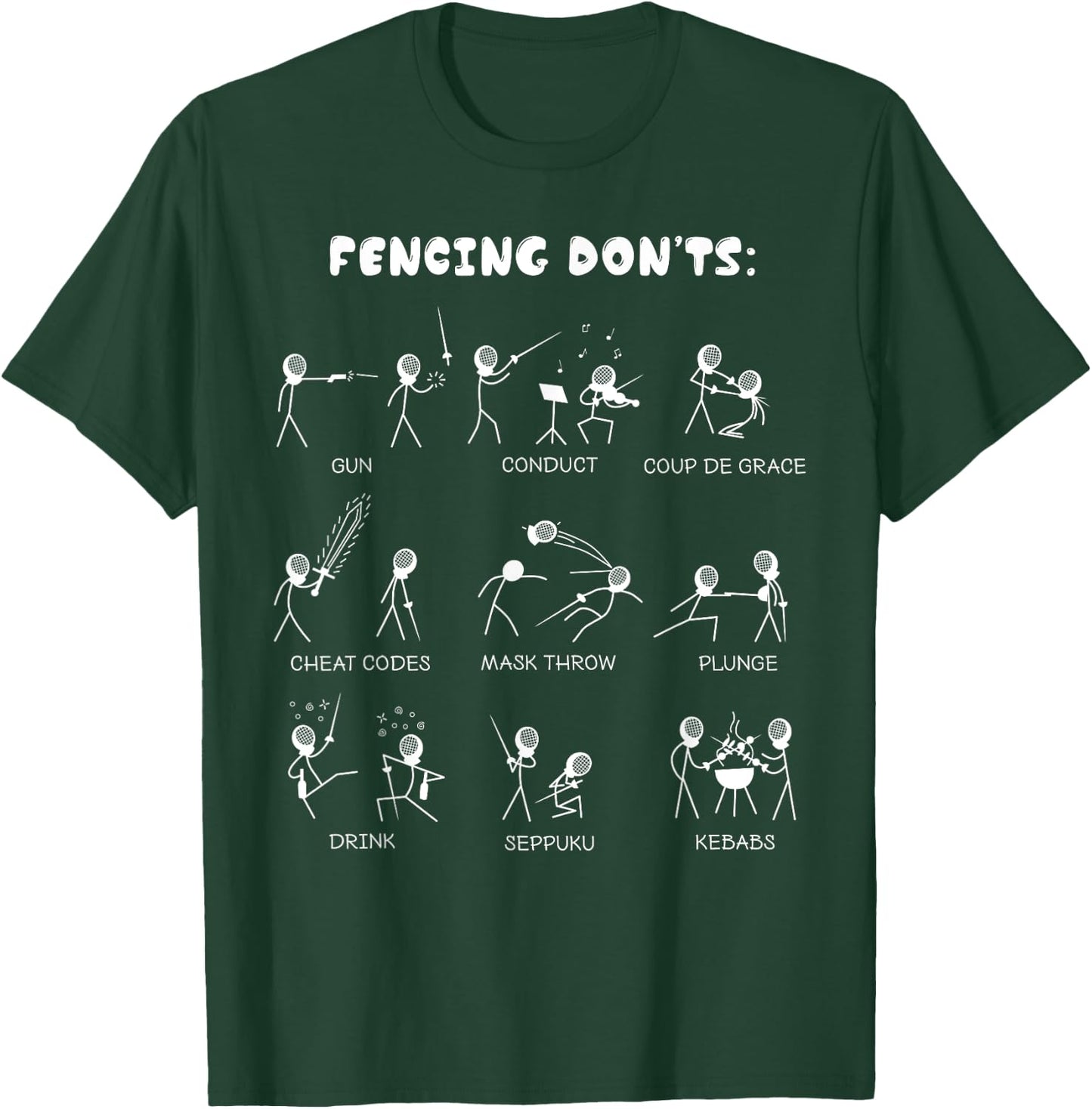 Fencing Funny - Don't Cartoon & Gift T-Shirt - T-Shirt | Forest