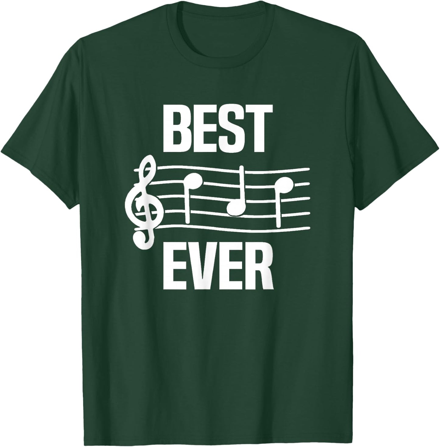 Best Dad Ever Music Shirt Notes Funny Fathers Day Gift T-Shirt - T-Shirt | Forest