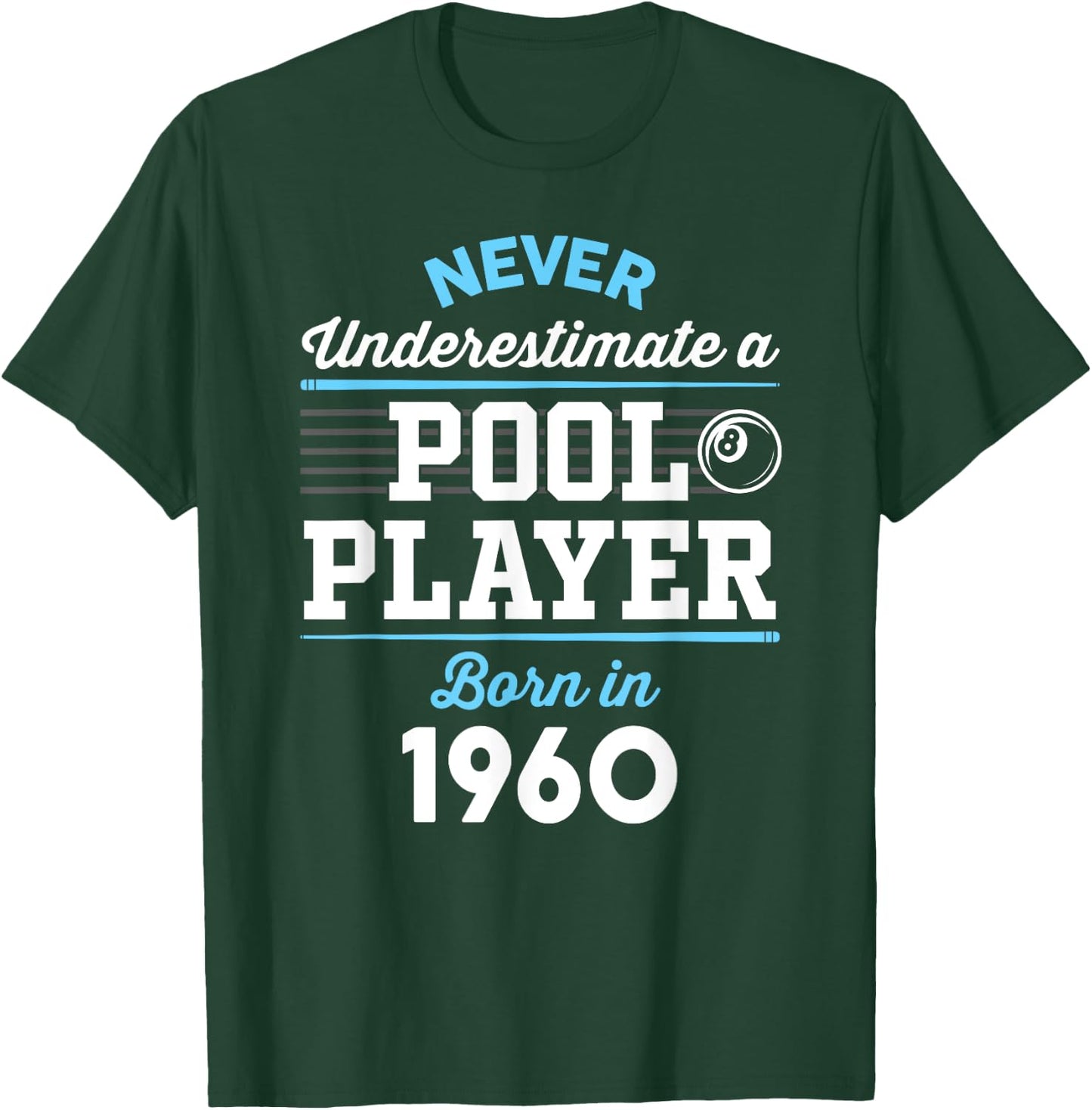 65 Year Old Pool Player 65th Birthday Billiards T-Shirt - T-Shirt | Forest