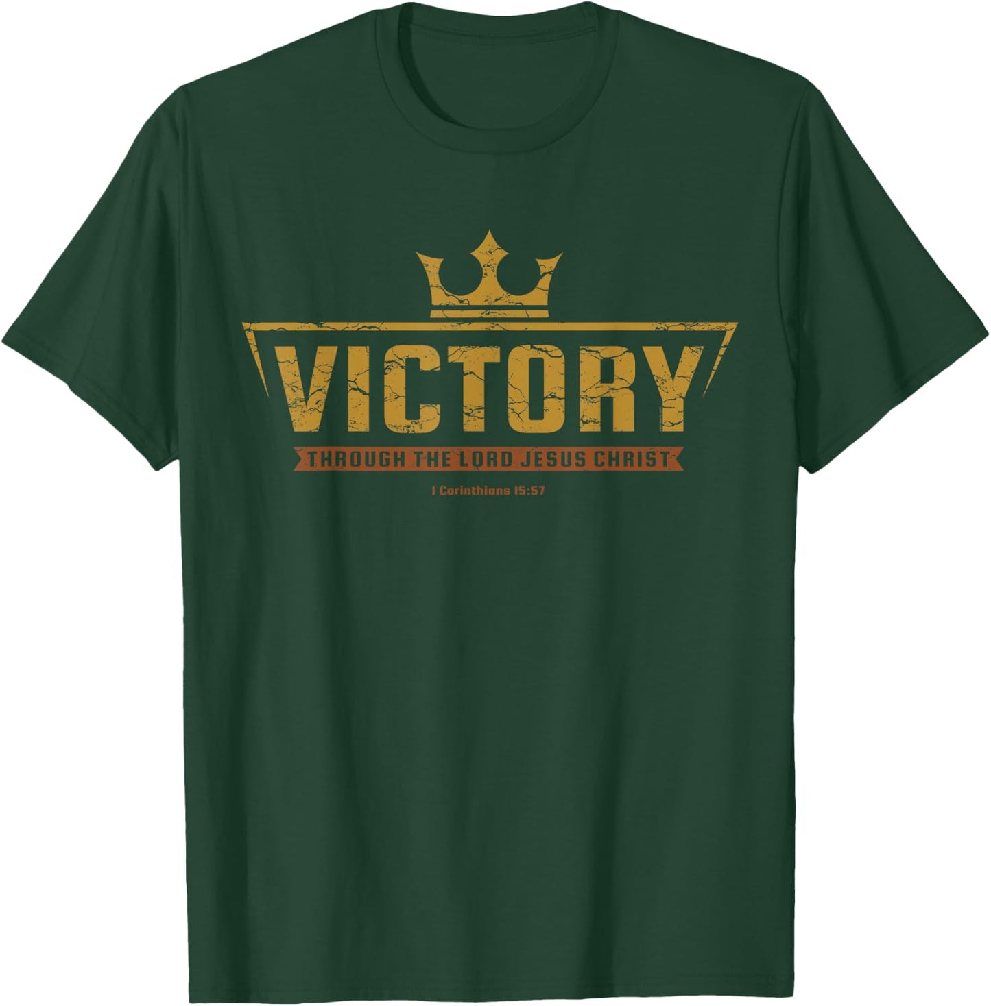 Christian T Shirt Men Kids Teens Victory In Jesus T-Shirt - T-Shirt | Forest