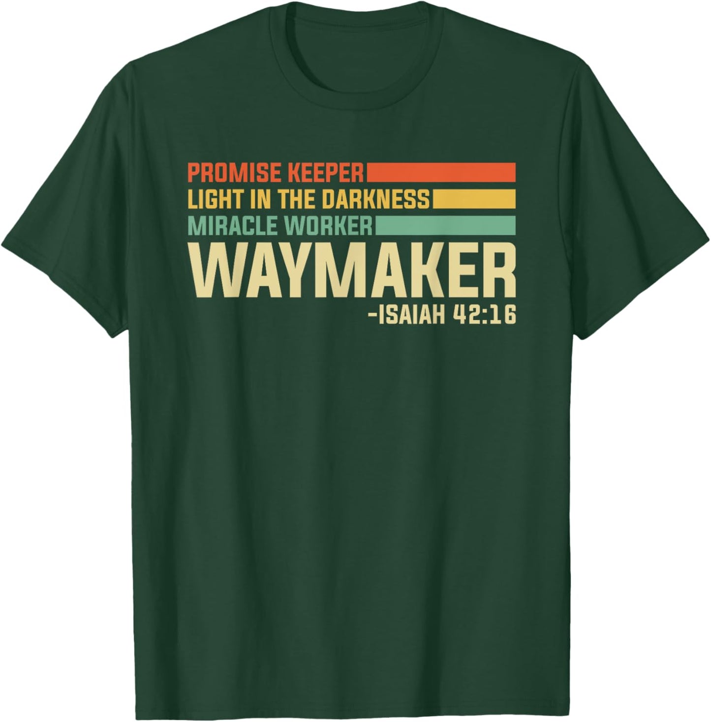 Waymaker Promise Keeper Christian Bible Verse Retro Vintage T-Shirt - T-Shirt | Forest
