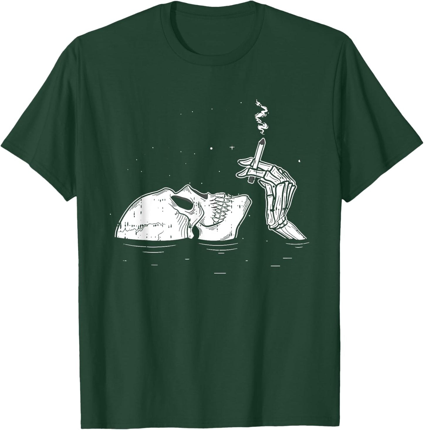 Skeleton Drowning Halloween Spooky Bones Skull Gothic Goth T-Shirt - T-Shirt | Forest