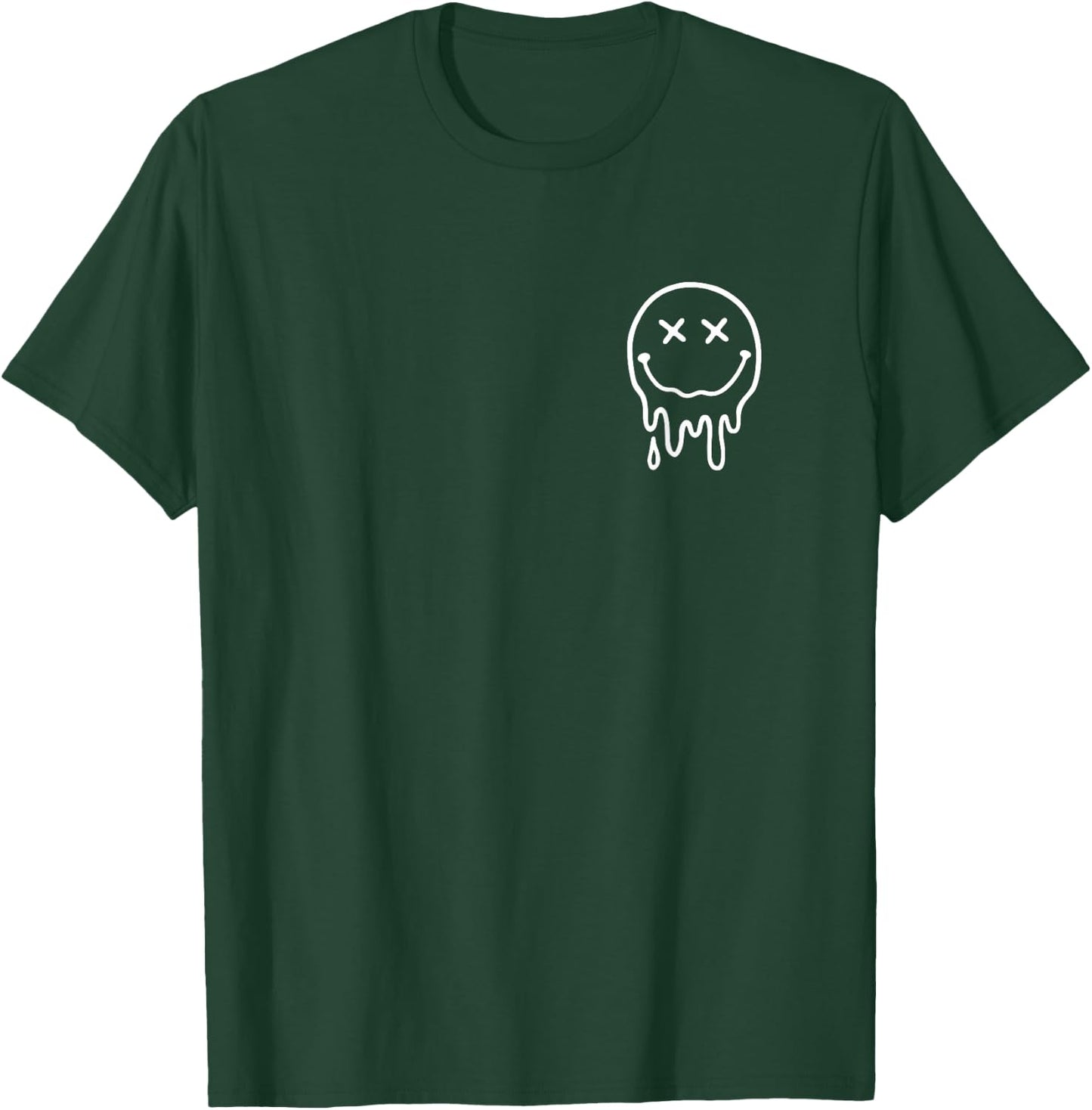 Cute X Eyes Melting Happy Face Melted Dripping Smile Face T-Shirt - T-Shirt | Forest