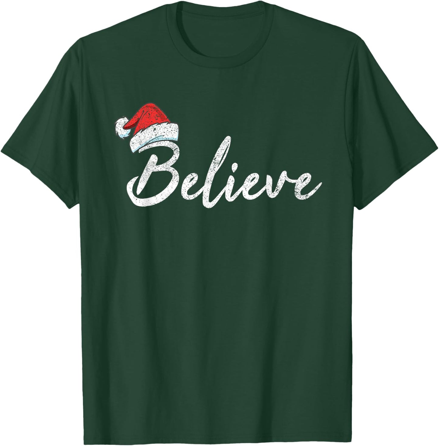 Funny Christmas Believe Santa Pajama Outfit Men Women T-Shirt - T-Shirt | Forest