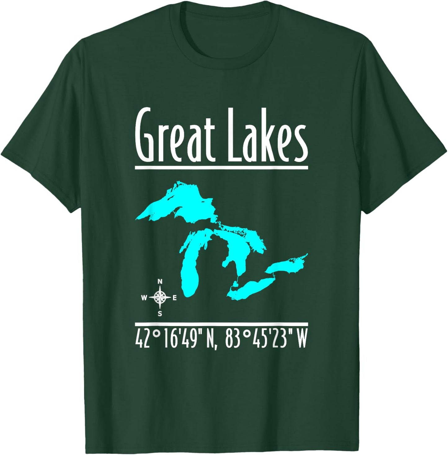 Modern The Great Lakes T-Shirt - T-Shirt | Forest