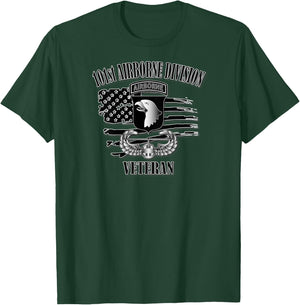 101st Airborne Division- Veteran (Back Design) T-Shirt - T-Shirt | Forest