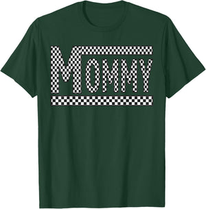 MOMMY Checkered Mother Mama Mom Women Racing Pit Crew Funny T-Shirt - T-Shirt | Forest