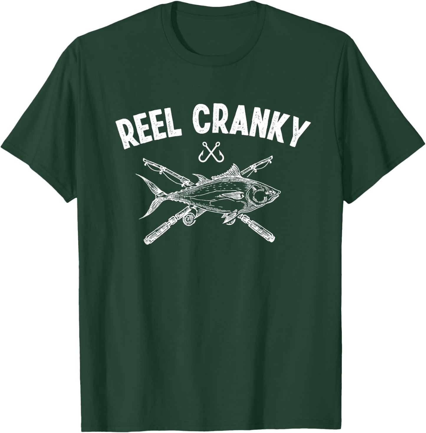 Reel Cranky Funny Fishing Fisherman T-Shirt - T-Shirt | Forest