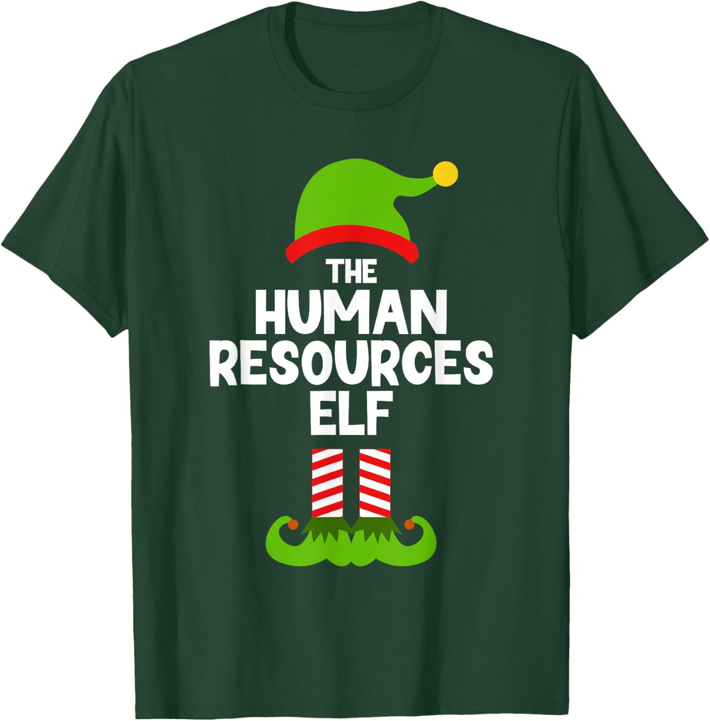 Funny The Human Resources Elf Christmas Family Pajama HR T-Shirt - T-Shirt | Forest