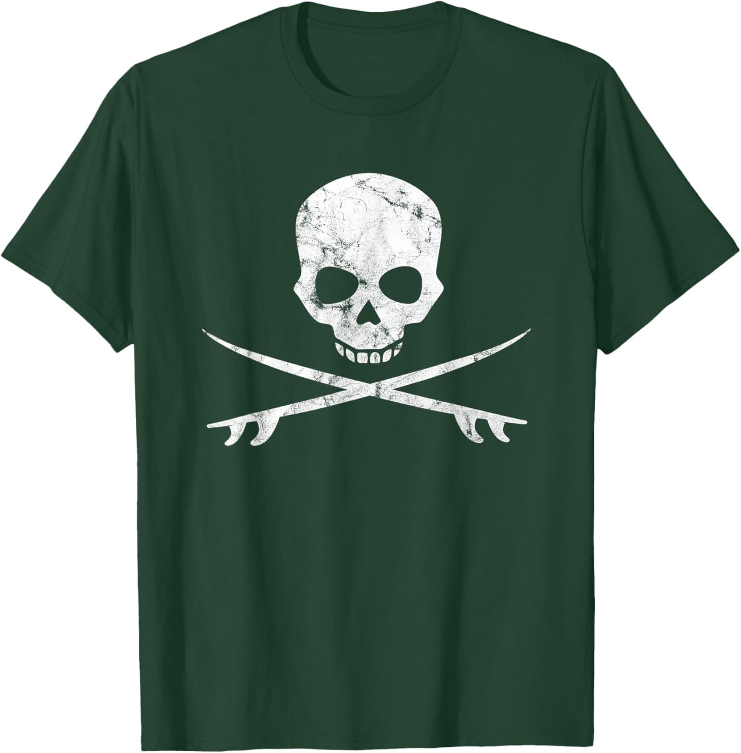 Skull & Surfboard surf vintage T-Shirt - T-Shirt | Forest