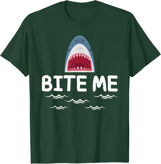 Bite Me Shark Lover Week Awareness Animal Ocean Summer T-Shirt - T-Shirt | Forest