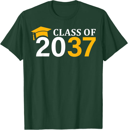 Class of 2037 Grow With Me Kindergarten K-12 Class of 2037 T-Shirt - T-Shirt | Forest