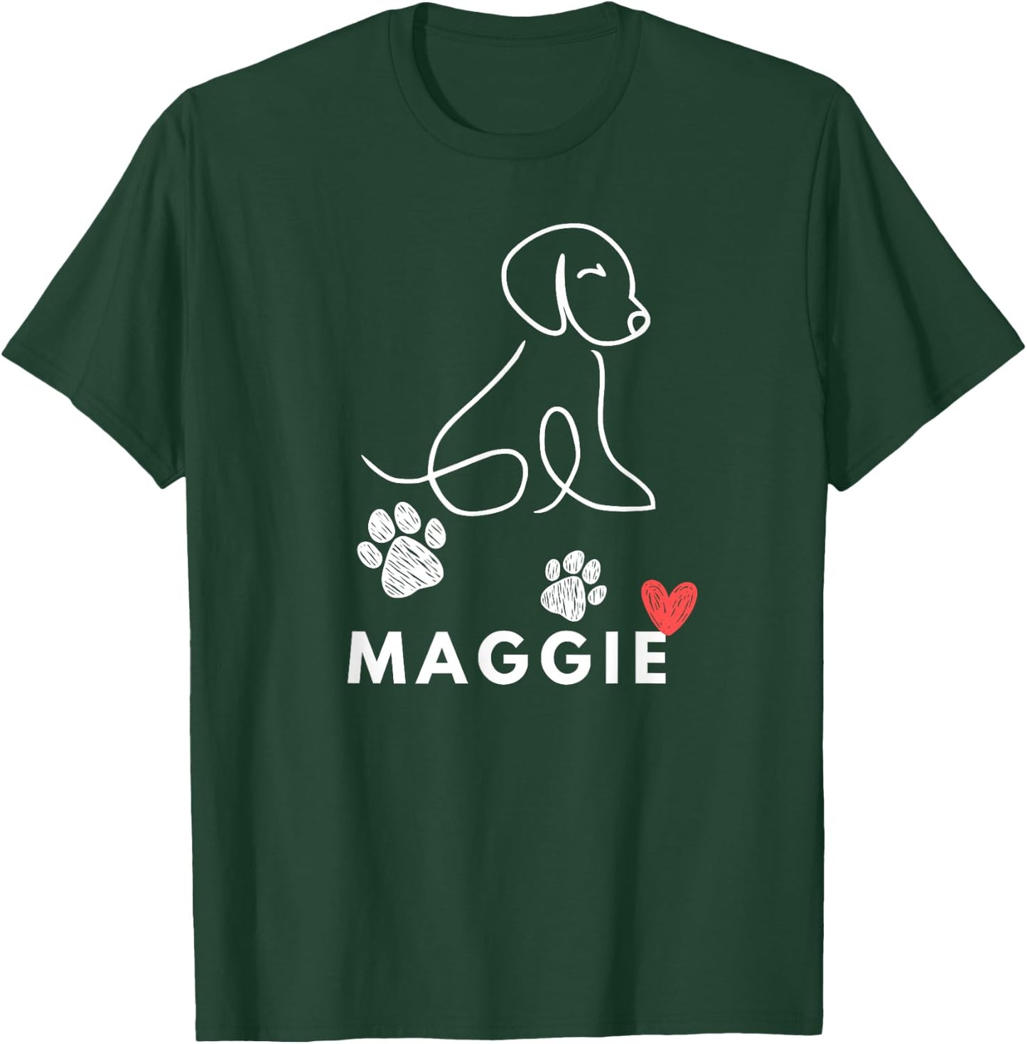 Maggie Dog nametag Gift my Puppy Dog named Maggie Men Women Girls Kids T-Shirt - T-Shirt | Forest