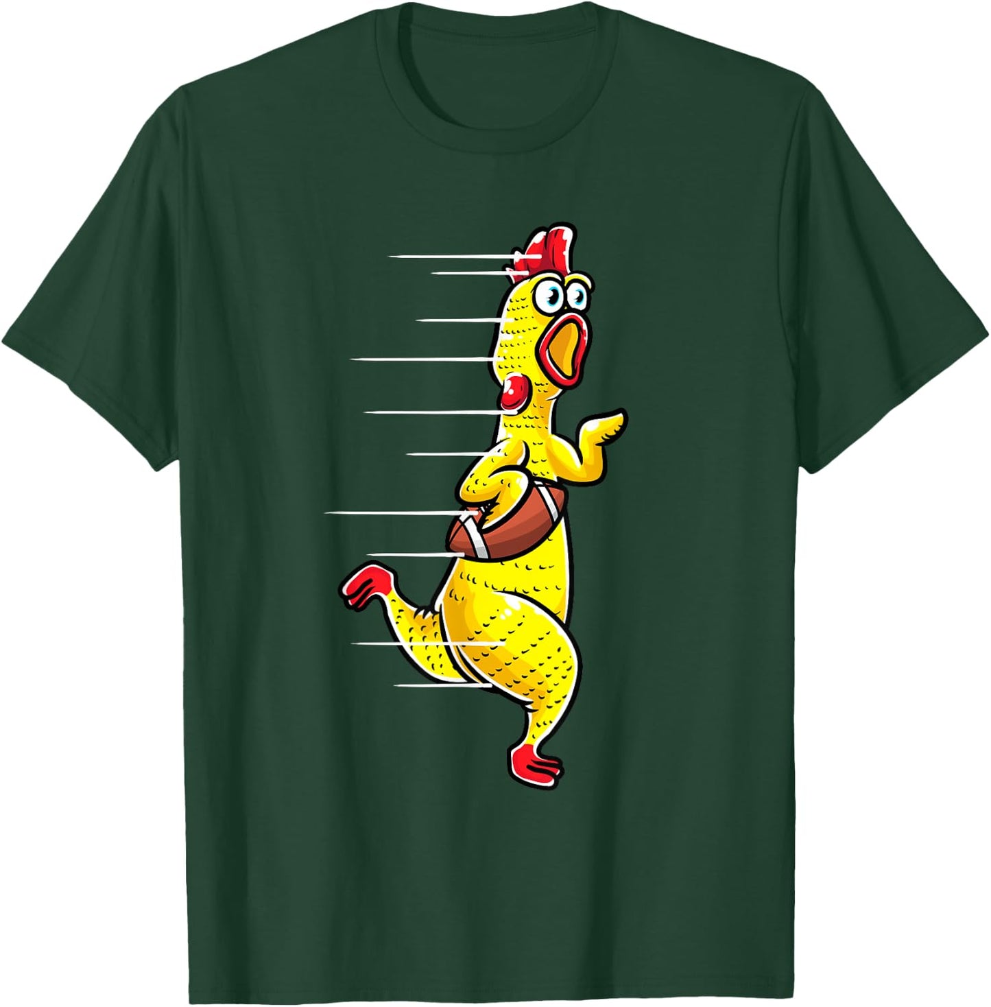 Funny Rubber Chicken With Football Sports Men Kids T-Shirt - T-Shirt | Forest