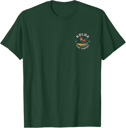 Koloa Surf Surfing Rooster Logo Lightweight, Graphic T-Shirt - T-Shirt | Forest