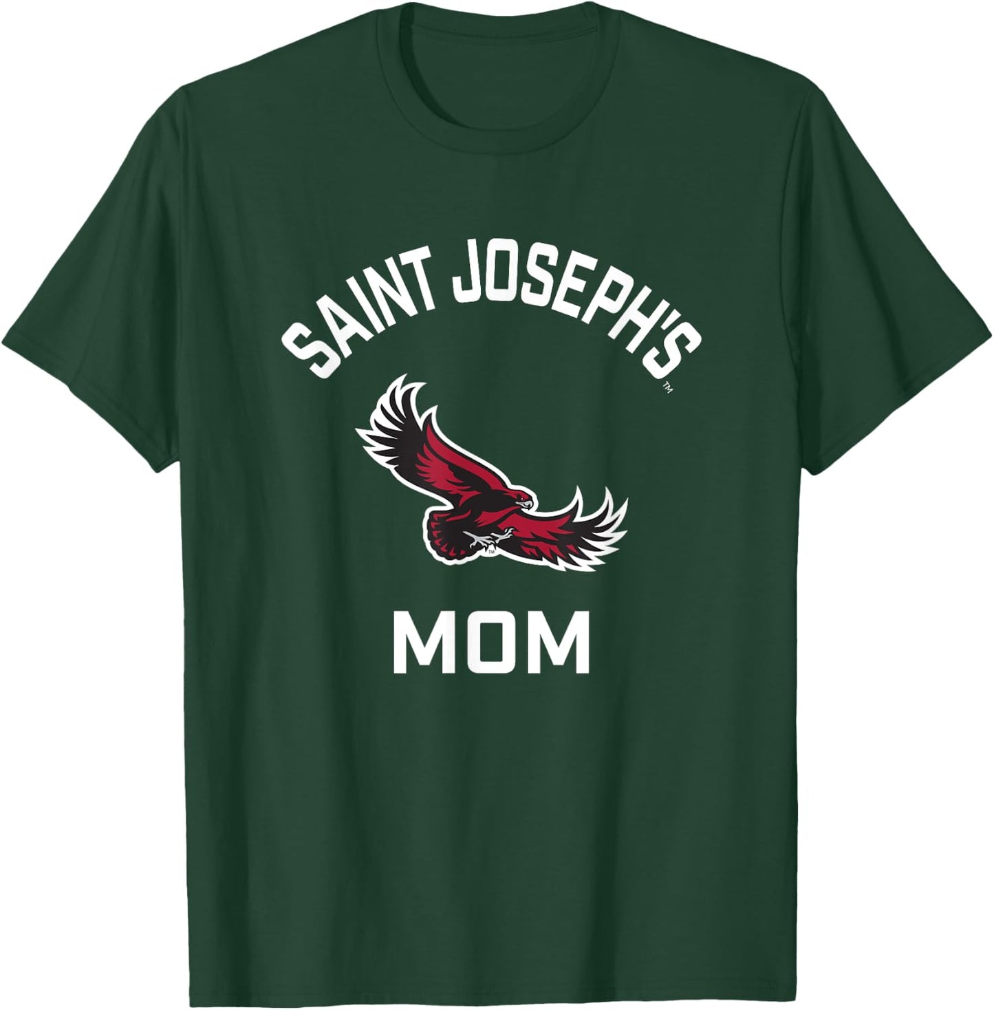 Saint Josephs University Hawks Arched Mom T-Shirt - T-Shirt | Forest