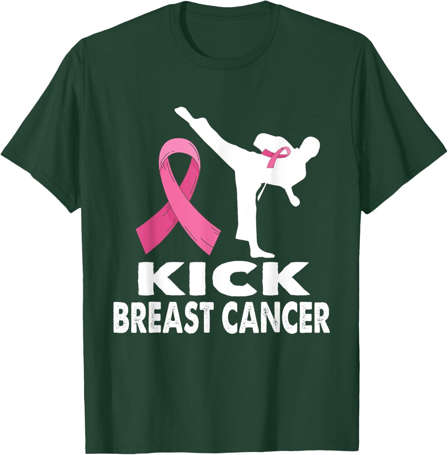 Karate Kick Breast Cancer Awareness Pink T-Shirt - T-Shirt | Forest