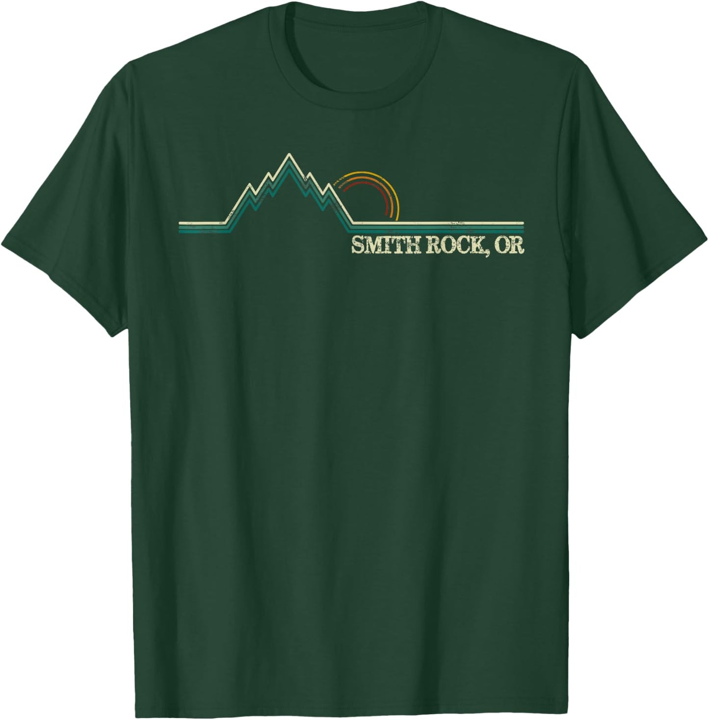 Smith Rock Oregon Retro Mountain Climbing Summer T-Shirt - T-Shirt | Forest