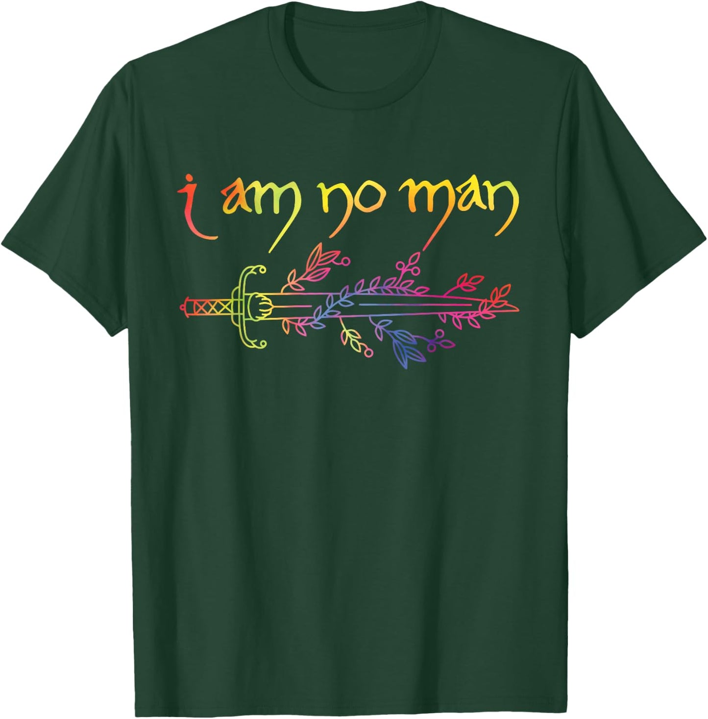 I Am No Man Hippie Design T-Shirt - T-Shirt | Forest