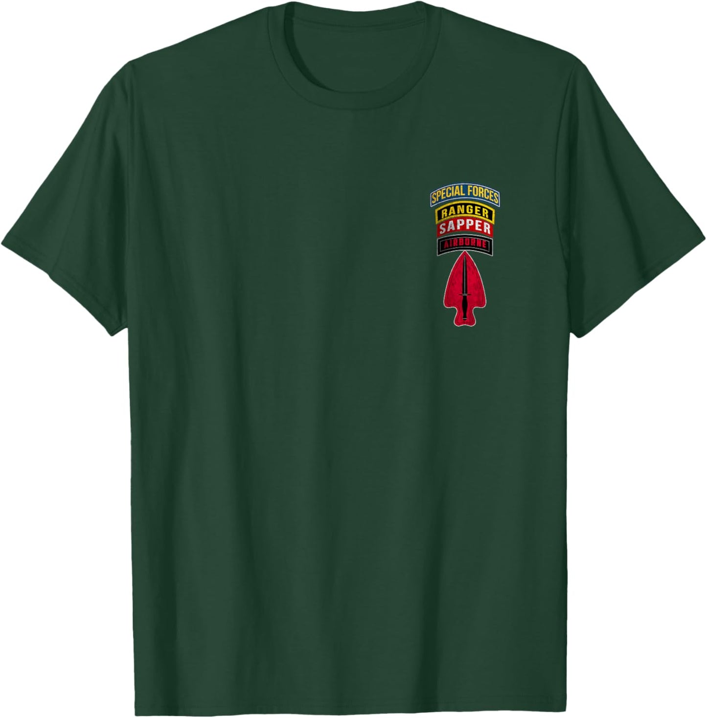 USASOC Special Forces Ranger Sapper Airborne Logo Veteran T-Shirt - T-Shirt | Forest