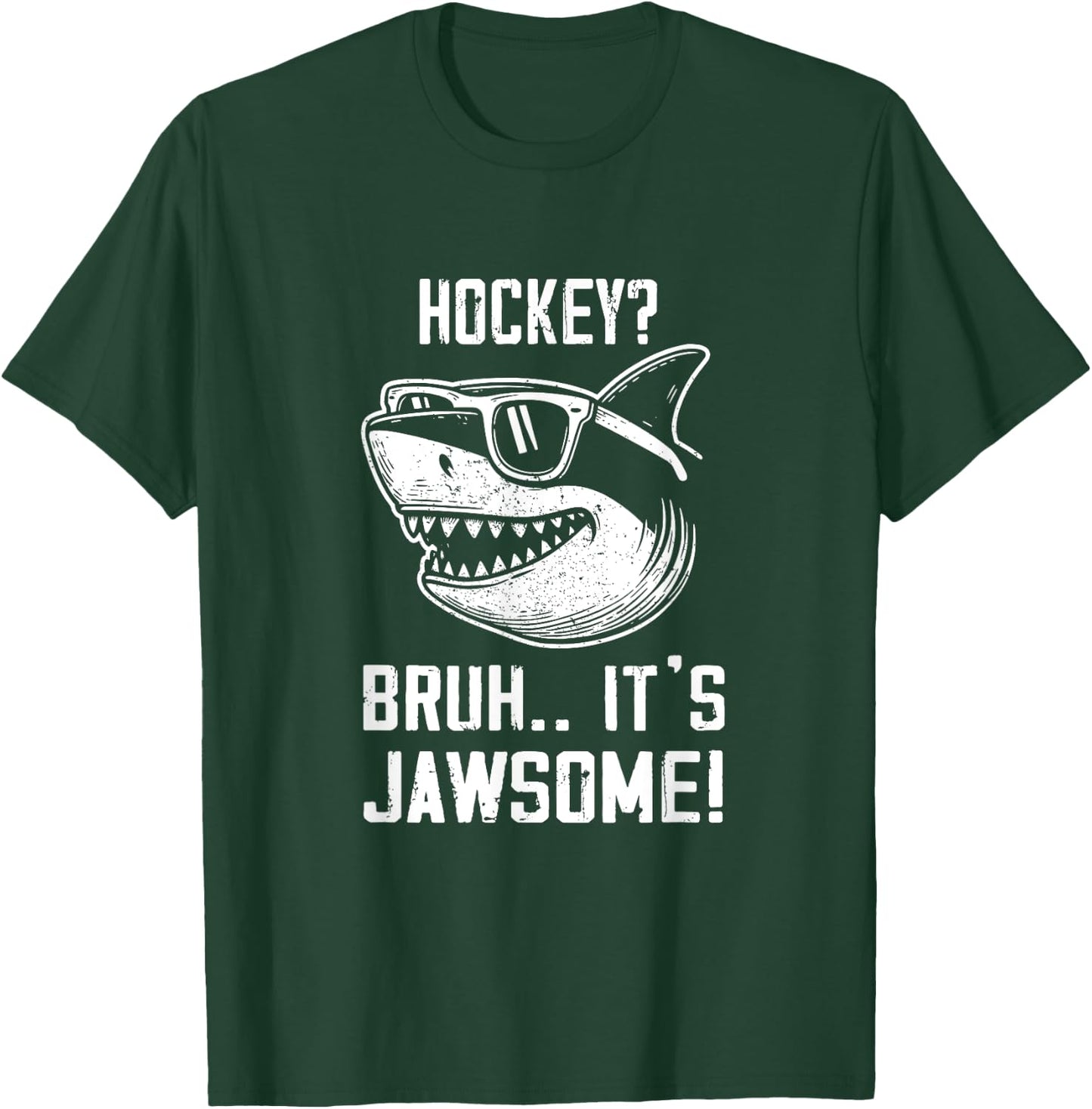 Hockey Bruh it's Jawsome Shark Kids Funny T-Shirt - T-Shirt | Forest