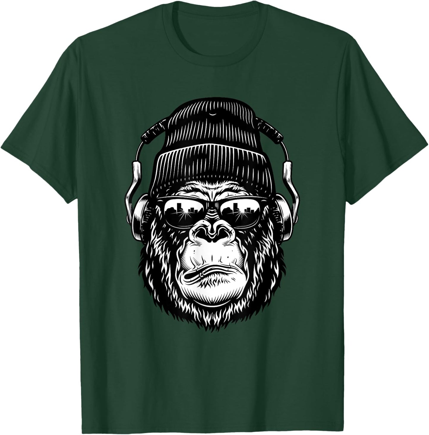Monkey gorilla with mixer and headphones as DJ T-Shirt - T-Shirt | Forest